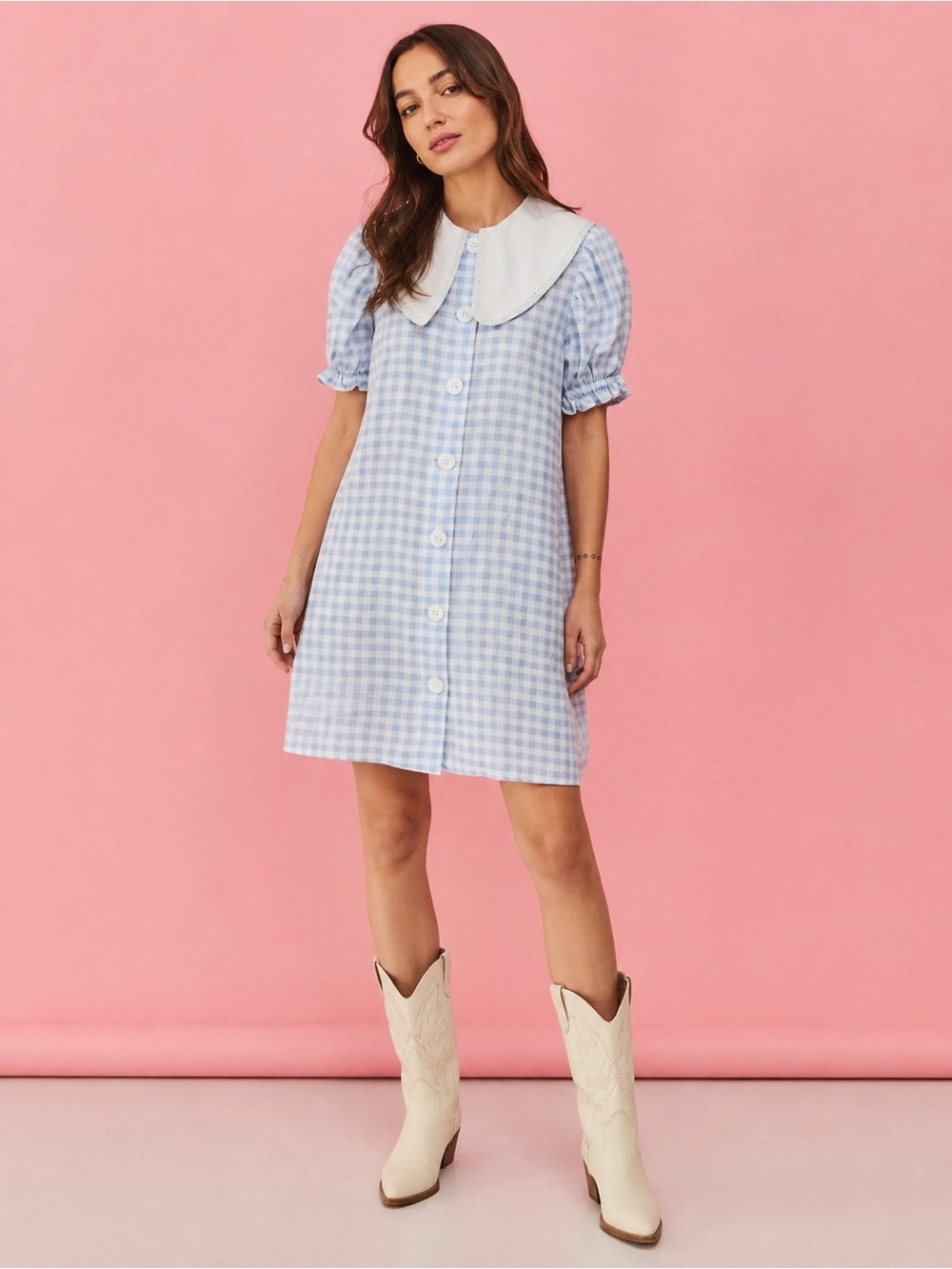 NWOT Sleeper Marie Linen Mini Dress Blue | S - Picture 1 of 14